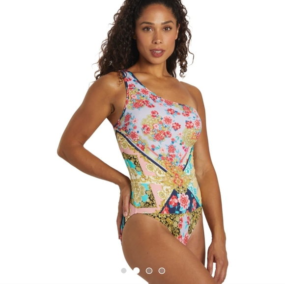 **HP** Nwt Johnny Was Raina One Shoulder Swimsuit - Picture 2 of 14
